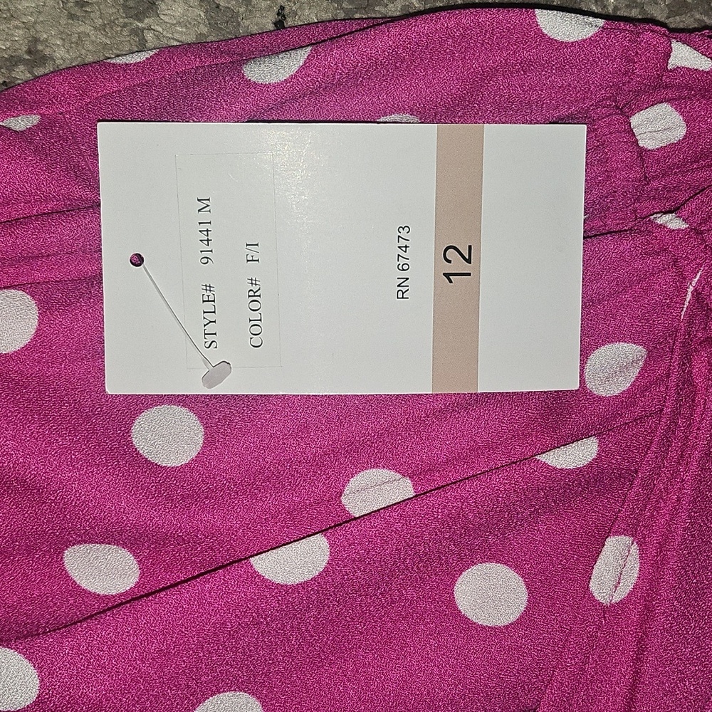 Maison Tara Pink Polka Dot Dress Size 12 NWT - Picture 3 of 11